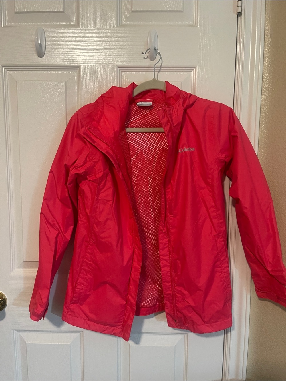 Columbia Kids Pink-Red Hooded Raincoat